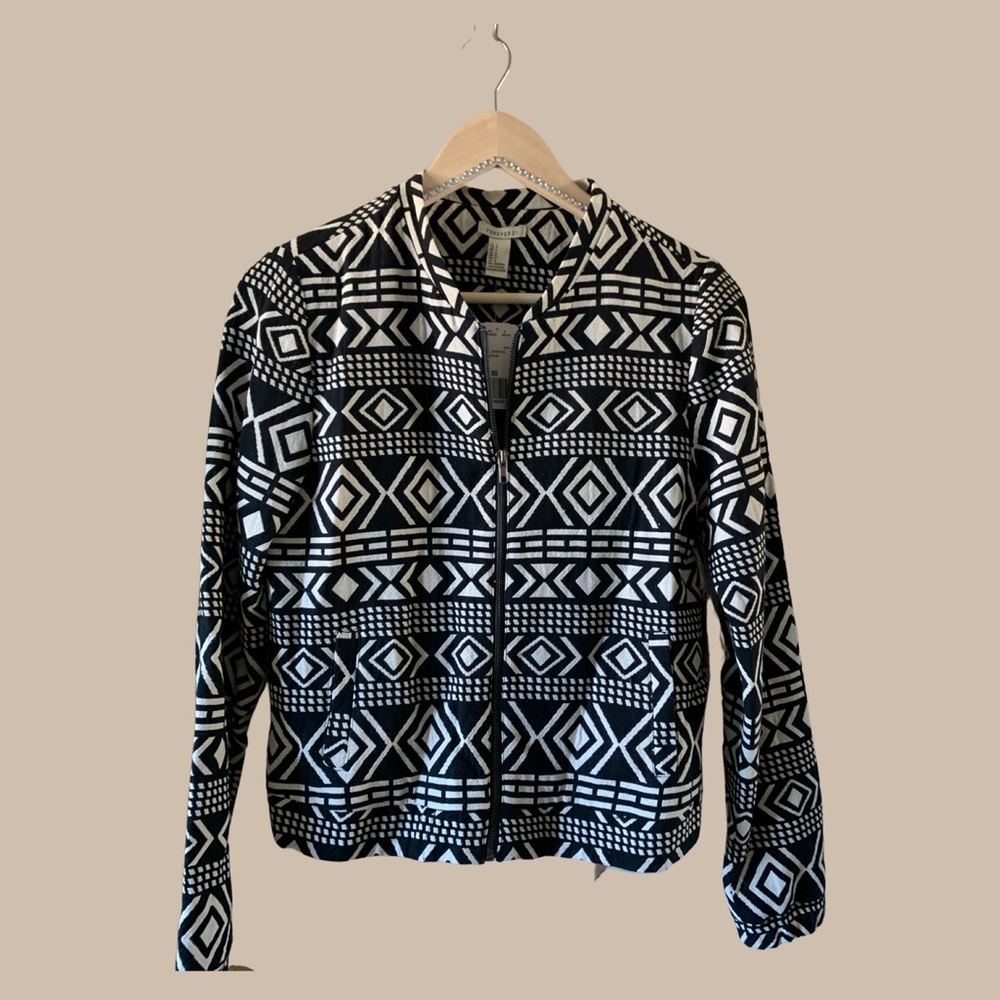 F21 Black & White Geo Jacket